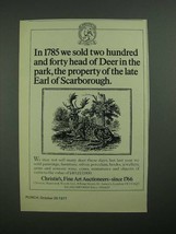 1977 Christie&#39;s Auctioneers Ad - We Sold Two Hundered and Forty Head of Deer - £14.78 GBP