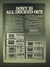 1979 Sony Cassette Decks Ad - All Decked Out - £14.44 GBP