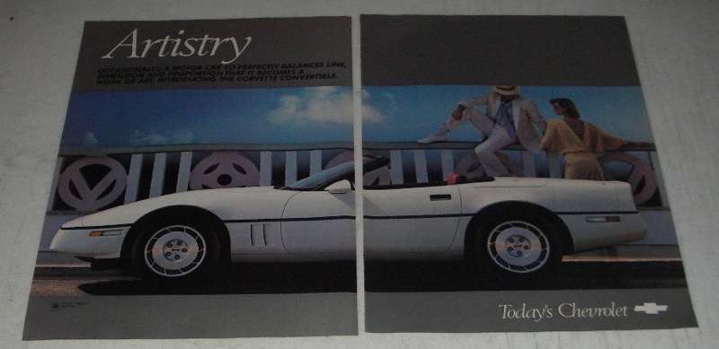 1986 Chevrolet Corvette Convertible Ad - Artistry - $18.49
