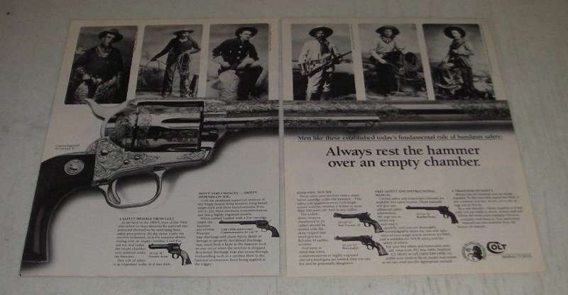 1986 Colt Custom Engraved 45 Cal SAA P Revolver Ad - Rest Over an Empty Chamber - $18.49
