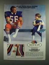 1986 Fruit of The Loom Sox Socks Ad - Tough Enough To Fill Both - $18.49