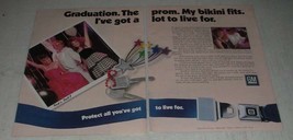 1986 GM General Motors Ad - Graduation. The Prom. My Bikini Fits - £14.52 GBP