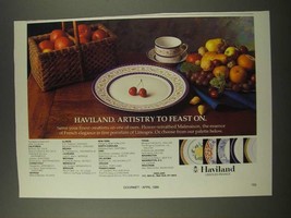 1986 Haviland Limoges Porcelain Ad - Malmaison Pattern  - £14.60 GBP