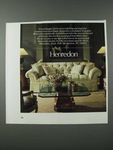 1986 Henredon Furniture Ad - Good Design, Meticulous - $18.49