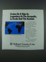 1986 Holland America Line Ad - Cruise on a Ship as Legendary as the Acropolis - £14.46 GBP