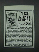1986 Kenmore Walt Disney Stamps Ad 123 Disney Stamps - £14.78 GBP