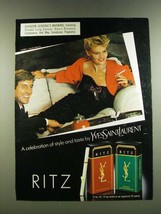 1986 Yves Saint Laurent Ritz Cigarettes Ad - A Celebration - $18.49