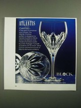 1987 Block Atlantis Chartres Crystal Ad - £14.76 GBP