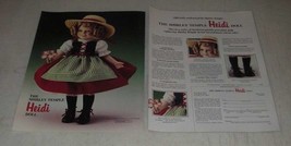 1987 Danbury Mint Shirley Temple Heidi Doll Ad - £14.53 GBP