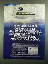 1987 Diners Club International Ad - Frequent Flyer Mileage Really Soar - £14.48 GBP