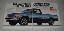 1987 Dodge Dakota Pickup Truck Ad - Full-Sized Ability - £14.46 GBP