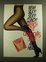 1987 Hanes French Cut Underalls Silks Pantyhose Ad - $18.49
