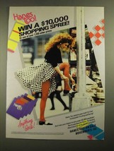 1987 Hanes too! Pantyhose Ad - Win a $10,000 Shopping Spree - £14.48 GBP