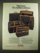 1987 Hartmann Mountain Blue and Smokey Blue Luggage Ad - Tradition Continues - £14.48 GBP