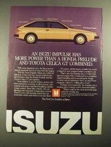 1987 Isuzu Impulse Ad - More Power Than a Honda Prelude - £14.52 GBP