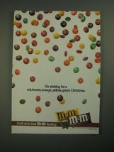 1987 M&amp;M&#39;s Candies Ad - I&#39;m Wishing For a Red, Brown, Orange Christmas - £14.48 GBP