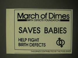 1987 March of Dimes Ad - Saves Babies - £14.48 GBP