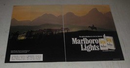 1987 Marlboro Lights Cigarettes Ad - Cowboy - £14.46 GBP