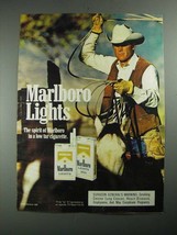 1987 Marlboro Lights Cigarettes Ad - Marlboro Man, Cowboy - £14.46 GBP