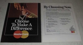 1987 MasterCard Credit Card Ad - Choose to Make a Difference - £14.45 GBP