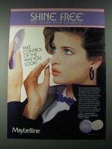 1987 Maybelline Shine Free Dual Powder Base Ad - Take Control - £13.80 GBP