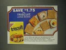 1987 Nabisco Triscuit Crackers Ad - Save on Large Boxes - £14.74 GBP