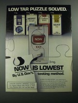 1987 Now Cigarettes Ad - Low Tar Puzzle Solved - £14.54 GBP