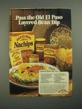 1987 Old El Paso products Ad - Layered Bean Dip recipe  - £14.77 GBP