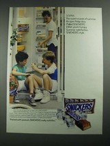 1987 Snickers Candy Bar Ad - 3:01 P.M. The Sweet Sounds of Summer - £14.56 GBP