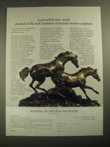 1987 The Franklin Mint Ad - Morning on the Montana Plains Sculpture - £14.50 GBP