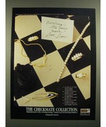 1988 De Beers Checkmate Collection Diamond Jewelry Ad - £14.78 GBP