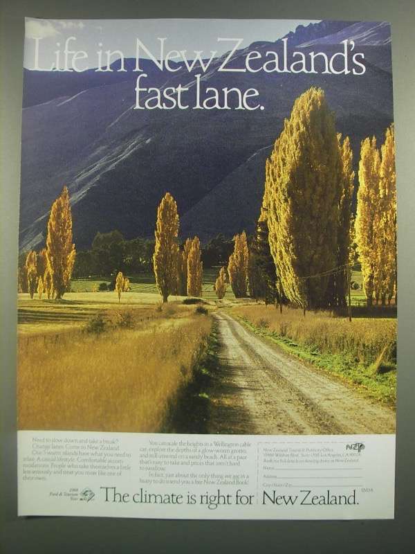 Primary image for 1988 New Zealand Tourism Ad - Life In Fast Lane