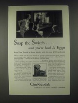 1931 Cine-Kodak Model M Movie Camera Ad - Snap the Switch - $18.49