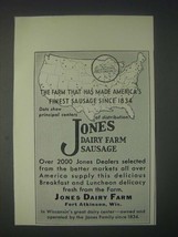 1931 Jones Dairy Farm Sausage Ad - Made America&#39;s Finest Sausage since 1834 - £14.77 GBP