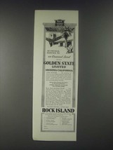1931 Rock Island Railroad Ad - Golden State Limited - £14.44 GBP