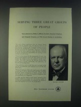 1946 Bell Telephone System Ad - Serving Three Great Groups of People - $18.49