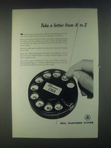 1946 Bell Telephone System Ad - Take a Letter From A to Z - £14.52 GBP