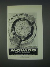 1946 Movado Calendograph Watch Ad - $18.49