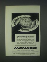 1946 Movado Calendograph Watch Ad - NICE - $18.49