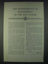 1947 Bell Telephone System Ad - The Responsibility of Management - £14.45 GBP