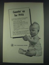 1947 Bell Telephone System Ad - Countin' Up for 1946 - $18.49