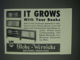 1947 Globe-Wernicke Sectional Bookcases Ad - It Grows With Your books - £14.78 GBP