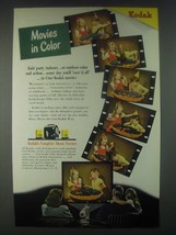 1947 Kodak Cine-Kodak Film and Cameras Ad - Movies in Color - $18.49