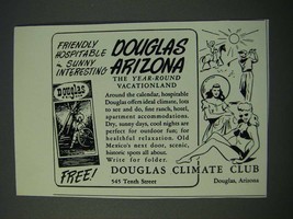 1948 Douglas Climate Club Arizona Ad - Friendly Hospitable - £13.82 GBP