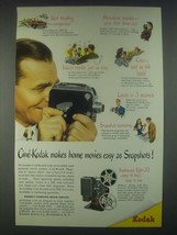 1947 Kodak Cine-Kodak Magazine 8 Camera and Eight-33 Kodascope Projector Ad - $18.49