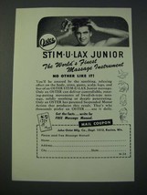 1948 Oster Stim-u-lax Junior Massage Instrument Ad - £14.87 GBP