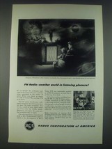 1947 RCA Laboratories Ad - FM Radio Another World in Listening Pleasure - £14.60 GBP