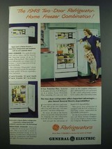 1948 General Electric Two-Door Refrigerator-Home Freezer Ad - $18.49