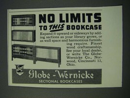 1948 Globe-Wernicke Sectional Bookcases Ad - No Limits - £14.78 GBP