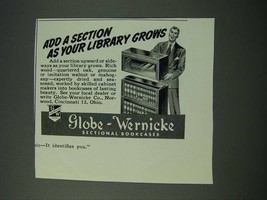 1948 Globe-Wernicke Sectional Bookcases Ad - As Your Library Grows - £14.78 GBP